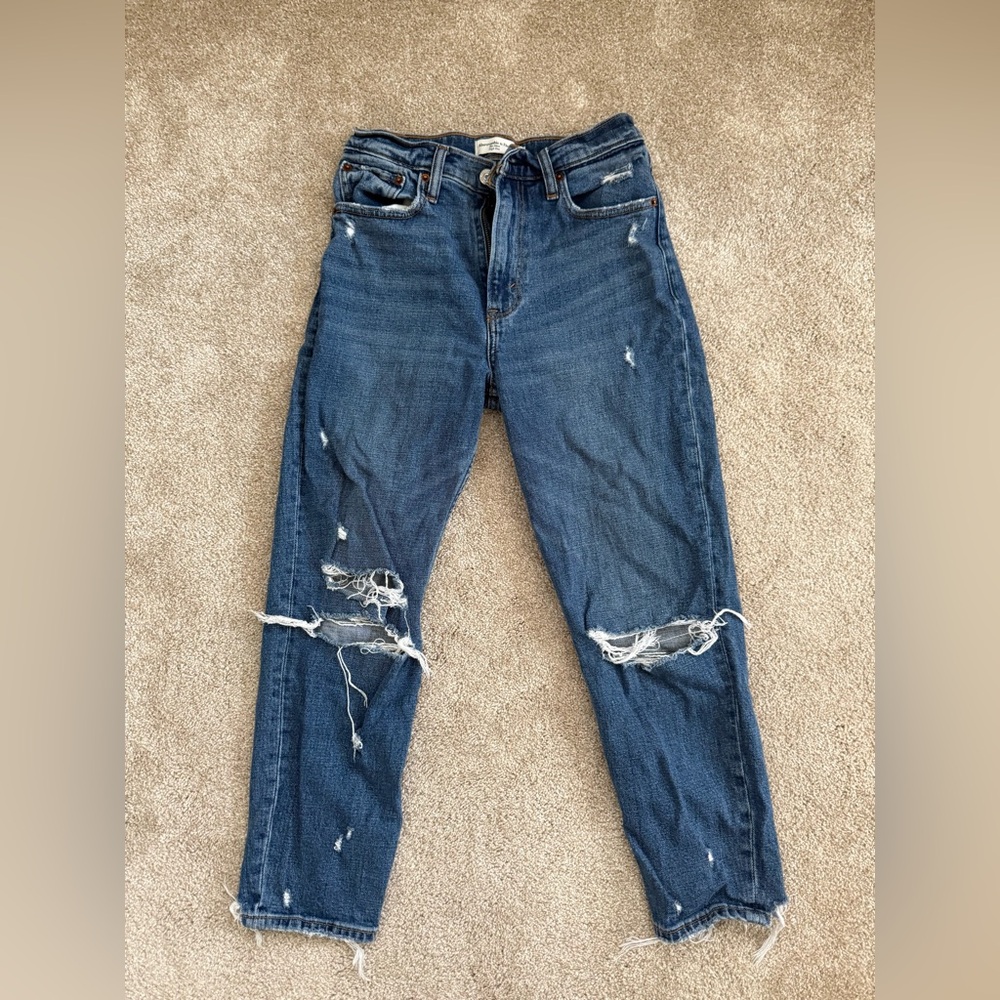 Women's Distressed Blue Jeans